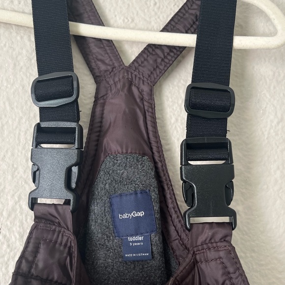 Gap Baby Insulated Snow Suit Overalls Buckle Stretch Straps Fleece Lined 3T - Picture 5 of 9